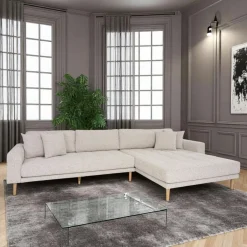 AMSTERDAM Canapés 3 Places|Canapés D'Angle|Canapé d'angle beige sable - côté droit, 290 cm