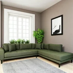 AMSTERDAM Canapés 3 Places|Canapés D'Angle|Canapé d'angle bleu nuit - côté droit, 257 cm