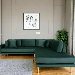 AMSTERDAM Canapés 3 Places|Canapés D'Angle|Canapé d'angle bleu nuit - côté droit, 257 cm