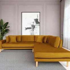 AMSTERDAM Canapés 3 Places|Canapés D'Angle|Canapé d'angle bleu nuit - côté droit, 257 cm