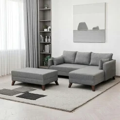 SPLIT Canapés En Tissu|Canapés 3 Places|Canapé d’angle convertible gris - côté droit