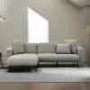 YOKOH Canapés En Tissu|Canapés D'Angle|Canapé d'angle gris clair pieds métal (côté gauche)