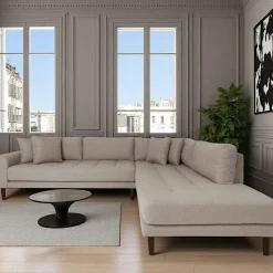 AMSTERDAM Canapés 3 Places|Canapés D'Angle|Canapé d'angle gris minéral - côté droit, 257 cm