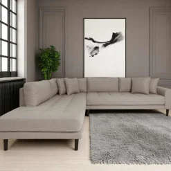 AMSTERDAM Canapés 3 Places|Canapés D'Angle|Canapé d'angle gris minéral - côté gauche, 257 cm