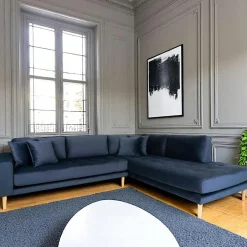 AMSTERDAM Canapés 3 Places|Canapés D'Angle|Canapé d'angle gris minéral - côté gauche, 257 cm