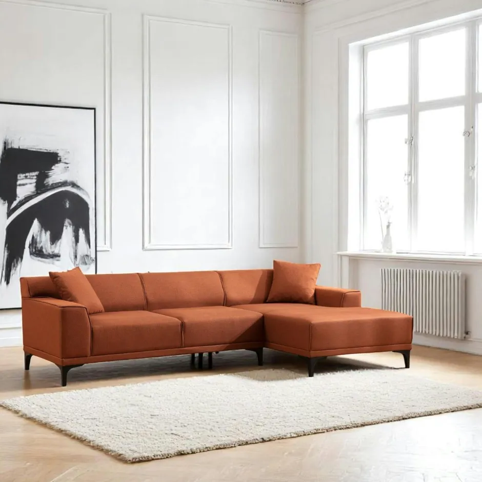 ORSAY Canapés 3 Places|Canapés D'Angle|Canapé d'angle rouille - côté droit