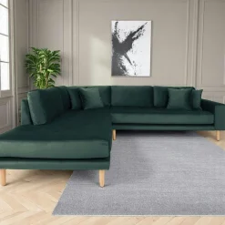 AMSTERDAM Canapés En Tissu|Canapés 3 Places|Canapé d'angle vert foncé - côté gauche, 257 cm