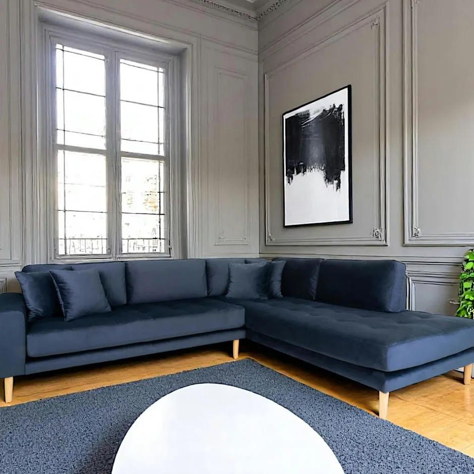 AMSTERDAM Canapés D'Angle|Canapés 3 Places|Canapé d'angle vert nature - côté droit, 257 cm