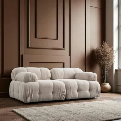 ICA Canapés En Tissu|Canapé modulable 2 places gris clair, assise profonde 190 cm