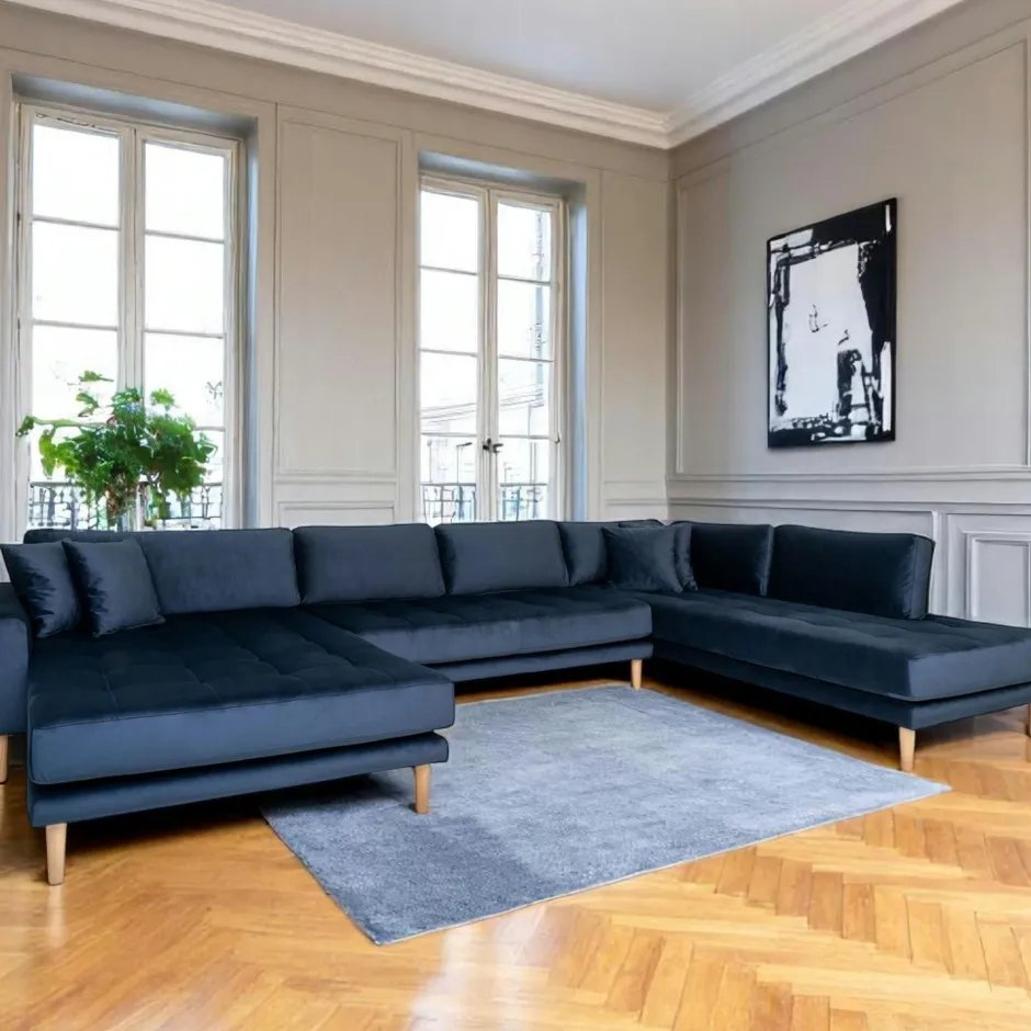 AMSTERDAM Canapés 3 Places|Canapés D'Angle|Canapé panoramique bleu nuit - côté gauche