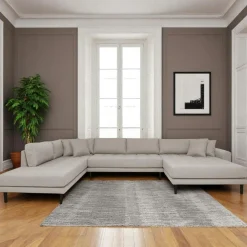 AMSTERDAM Canapés En Tissu|Canapés 3 Places|Canapé panoramique gris minéral - côté droit