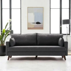 SPLIT Canapés 3 Places|Canapés Convertibles|Canapé-lit gris anthracite - dos droit