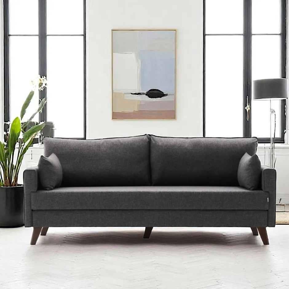 SPLIT Canapés 3 Places|Canapés Convertibles|Canapé-lit gris anthracite - dos droit