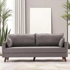 SPLIT Canapés En Tissu|Canapés 3 Places|Canapé-lit taupe - dos droit