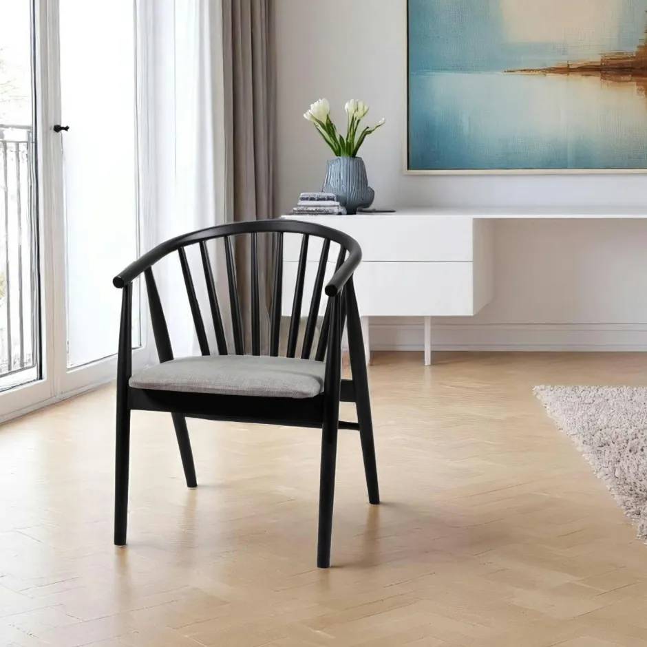 TENA Meubles De Cuisine·Chaises|Chaises En Bois|Chaise à barreaux - velours taupe