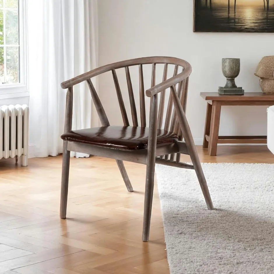 TENA Meubles De Cuisine·Chaises|Chaises En Bois|Chaise à barreaux - velours taupe