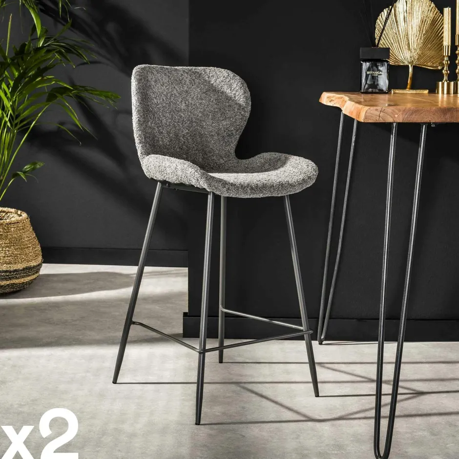 Melbourne Tabourets De Bar En Velours|Chaise bar en velours doré (lot de 2)