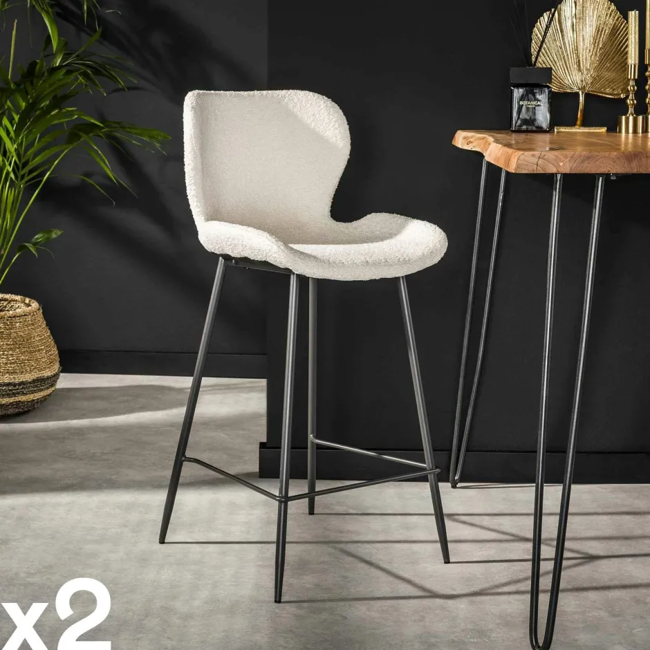 Melbourne Tabourets De Bar En Velours|Chaise bar en velours doré (lot de 2)