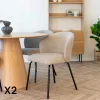 MONTREUX Meubles De Cuisine·Chaises|Chaise beige en bouclette avec dossier rond (lot de 2)