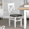 NAXOS Chaises En Bois|Meubles De Cuisine·Chaises|Chaise blanche en chêne avec dossier croisé (lot de 2)