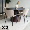 SAVONE Meubles De Cuisine·Chaises|Chaises Contemporaines|Chaise bouclette beige pieds noirs montants (lot de 2)