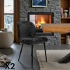 IENA Meubles De Cuisine·Chaises|Chaises Capitonnées|Chaise cosy en tissu noir (lot de 2)
