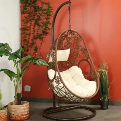 TIM Chaises Capitonnées|Chaises Contemporaines|Chaise cuir et rotin havane pied luge (lot de 2)