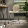 GALWAY Univers Déco·Design Contemporain|Chaise de bar beige en bouclette avec repose-pieds (lot de 2)