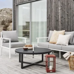 STOCKHOLM Chaises De Jardin|Meubles En Aluminium Brafab|Chaise de jardin en aluminium gris sable (lot de 2)