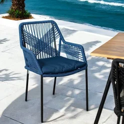 GRENADE Chaises De Jardin|Chaise de jardin en corde tressée grise