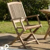 SUMMER Chaises De Jardin|Chaise de jardin en teck avec accoudoirs (lot de 2)