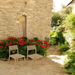 SUMMER Chaises De Jardin|Chaise de jardin en teck tressage beige (lot de 2)