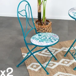 GRENADE Chaises De Jardin|Chaise de jardin motif oiseau (lot de 2)