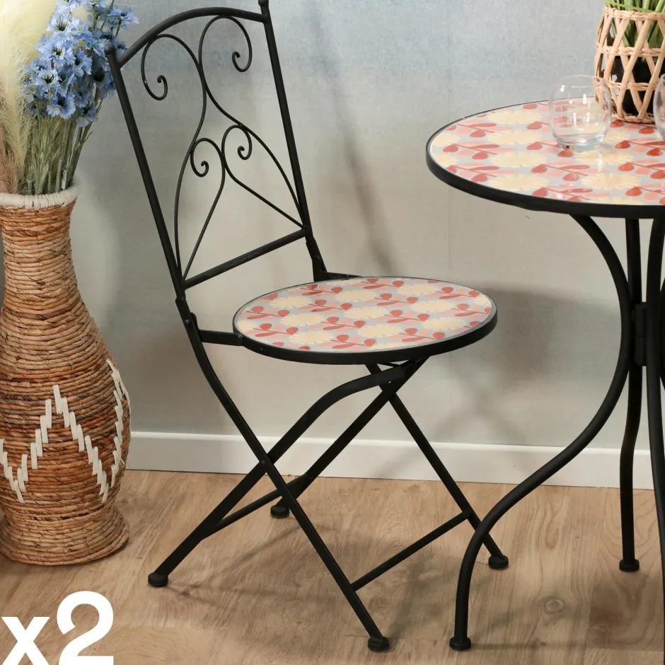 GRENADE Chaises De Jardin|Chaise de jardin motif 70s (lot de 2)