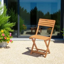 SORA Chaises De Jardin|Chaise de jardin pliante en bois, avec poignée