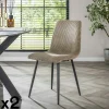TAJ Chaises Contemporaines|Meubles De Cuisine·Chaises|Chaise de salle à manger beige sable en tissu côtelé (lot de 2)