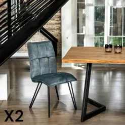 MALMOE Meubles De Cuisine·Chaises|Chaises Velours|Chaise de salle à manger gris anthracite avec pieds épingle (lot de 2)