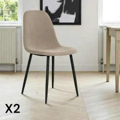 BERLIN Meubles De Cuisine·Chaises|Chaise de salle à manger grise, style moderne (lot de 2)