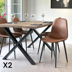 BERLIN Meubles De Cuisine·Chaises|Chaise de salle à manger noire (lot de 2)