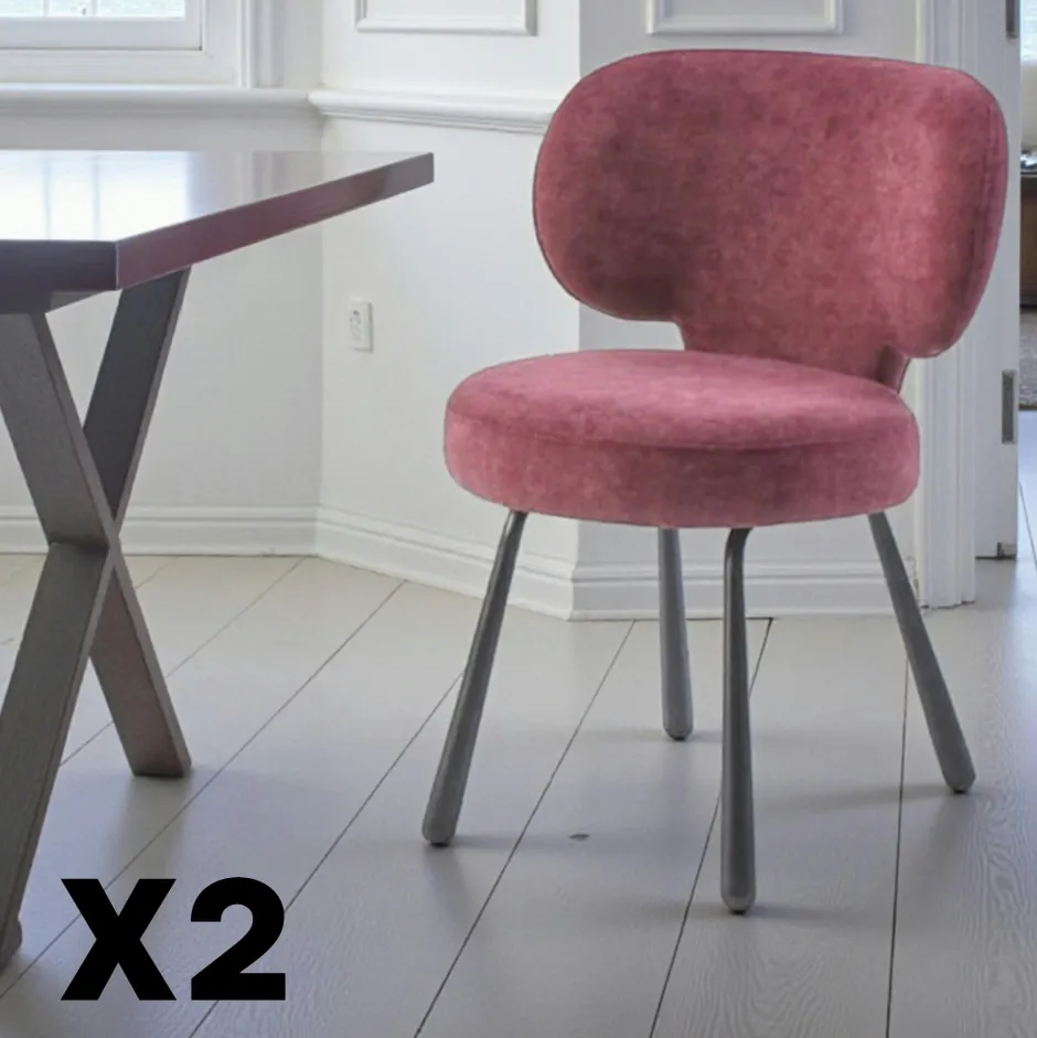LIGURIE Meubles De Cuisine·Chaises|Chaises Contemporaines|Chaise de salle à manger prune, assise ronde (lot de 2)