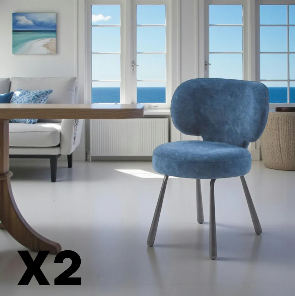 LIGURIE Meubles De Cuisine·Chaises|Chaises Contemporaines|Chaise de salle à manger taupe, assise ronde (lot de 2)