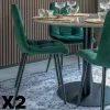 TARAZ Meubles De Cuisine·Chaises|Chaises Velours|Chaise de salle à manger vert foncé motif damier (lot de 2)