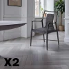 Chaises En Bois|Chaises Contemporaines|Chaise design anthracite à structure noire (lot de 2) ALDER