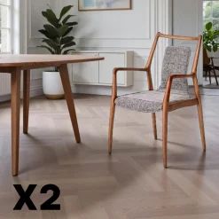 Chaises En Bois|Chaises Contemporaines|Chaise design anthracite à structure noire (lot de 2) ALDER