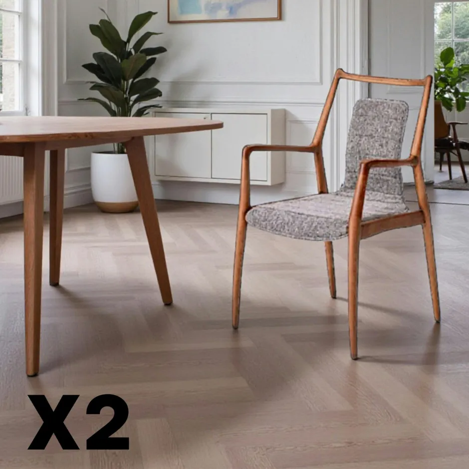 Chaises En Bois|Chaises Contemporaines|Chaise design anthracite à structure noire (lot de 2) ALDER