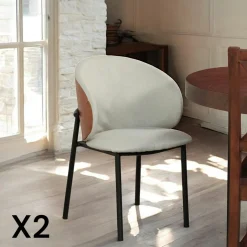 HAWAI Meubles De Cuisine·Chaises|Chaises Vintage|Chaise design beige (lot de 2)