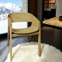 PALERME Meubles De Cuisine·Chaises|Chaises Scandinaves|Chaise design en bois dossier large