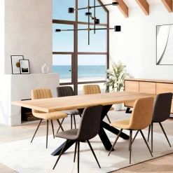 IENA Chaises Capitonnées|Meubles De Cuisine·Chaises|Chaise design tissu microfibre gris (lot de 2)