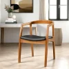 TENA Chaises En Bois|Chaises Contemporaines|Chaise en bois ronde - assise noire