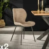 Melbourne Chaises Bouclettes|Chaises Contemporaines|Chaise en bouclette beige (lot de 2)